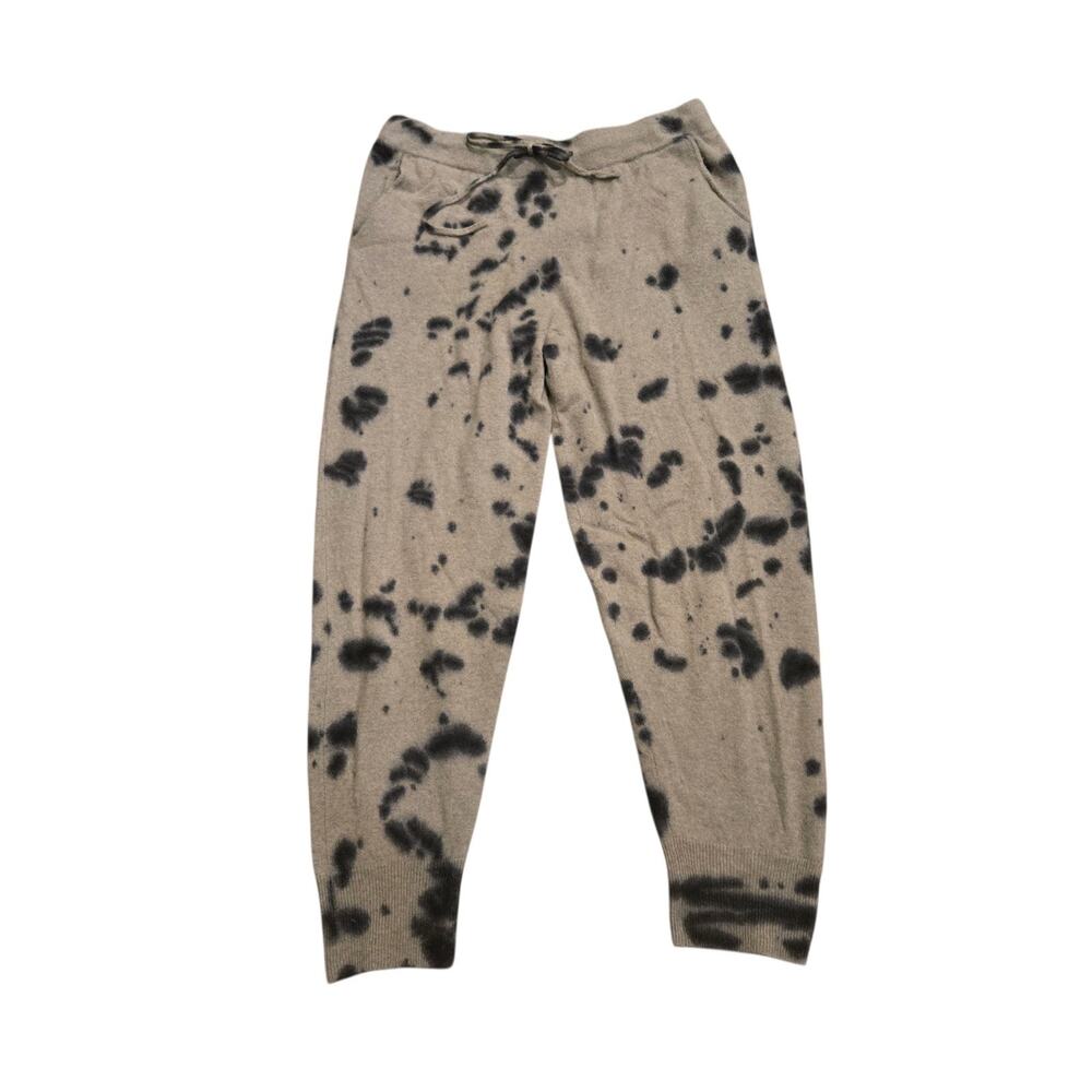 The Cashmere Project 100% Cashmere Pants Knit Jogger Lounge Gray size L Splatter